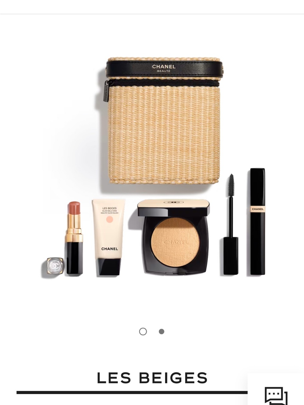 Chanel Les Beiges Raffia Wicker purse Gift Set Summer Essentials bag mascara